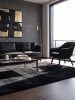 KADIMA DESIGN Hochflorteppich Uni Antirutsch weich wohnlich Wohnzimmer gemütlich in Schwarz