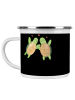 Mr. & Mrs. Panda Emaille Tasse 30. Hochzeitstag Perlenhochzeit m... in Schwarz