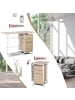 COSTWAY Computertisch mit 3 Schubladen und Rollen in Beige