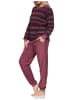 NORMANN Frottee Schlafanzug langarm Bündchen Streifenoptik in beere1