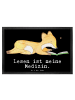 Mr. & Mrs. Panda Bodenvorleger Fuchs Lesen mit Spruch in Schwarz
