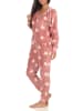 NORMANN Schlafanzug Eteiler Jumpsuit Overall Sterne - 51296 in rosa