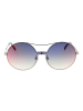 Web Frauen Sonnenbrille Mono-Objektiv Silber