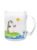 Mr. & Mrs. Panda Glastasse Pinguin Surfer ohne Spruch in Transparent