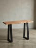KADIMA DESIGN Konsolentisch | Akazie, 120cm, Massivholz, 2 Metallbeine
