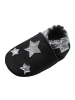 Mejale Schwarze Baby Leder Krabbelschuhe, mit rutschfester harter Sohle – Sternenmuster