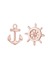 Elli Ohrringe 925 Sterling Silber Anker, Steuerrad in Rosegold