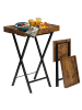 relaxdays Beistelltisch "Industrial" in Braun/ Schwarz – (B)48 x (H)70 x (T)36 cm