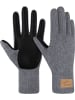 Normani Outdoor Sports Damen Merino Strick-Fingerhandschuhe mit Schafleder Nakara in Grau