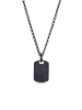 KUZZOI Halskette 925 Sterling Silber Dog Tag in Schwarz