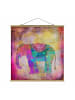 WALLART Stoffbild - Bunte Collage - Indischer Elefant in Bunt