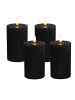 relaxdays 4 x LED Kerzen in Schwarz - (H)13 x Ø 7,5 cm