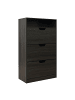 relaxdays Schuhschrank in Grau - (B)60 x (H)140 x (T)24 cm