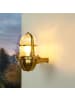 Licht-Erlebnisse Außen Wandlampe (B)11.5 x (H)18 cm in Messing