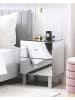Beliani Nachttisch NESLE in Silber - (W) 48 x (H) 60 x (L) 35 cm