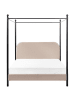 Beliani Himmelbett DANNEMOIS in Beige/Schwarz - (W) 150 x (H) 180 x (L) 211 cm