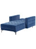 Beliani Chaiselongue ABERDEEN in Blau/Schwarz - (W) 107 x (H) 83 x (L) 189 cm