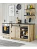 Furn.Design Küchen-Set Used Wood hell, anthrazit 196 cm, Set 3-teilig mit Schiebetür