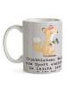 Mr. & Mrs. Panda Kaffeepott Triathlon Helden mit Spruch in Grau Pastell