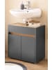 Furn.Design Waschbeckenunterschrank grau matt, Wotan Eiche, Badezimmer Unterschrank 60 cm