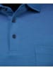 Ragman Softknit-Polo Kent-Kragen, Velvet-Touch in Blau