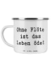 Mr. & Mrs. Panda Teetasse Spruch Flöte Leben mit Spruch in Weiß