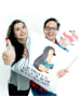 Mr. & Mrs. Panda Kissen 40x40 Pinguin Buch mit Spruch in Weiß