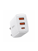 Wisam® Baseus Ladegerät Quick Charger, 2xUSB, USB-C, PD, 3A, 30W weiß