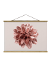 WALLART Stoffbild - Dahlie Blume Rosegold Metallic in Rot