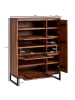 FineBuy Schuhschrank in Braun / Sheesham / 88x40x120