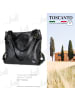 Toscanto Leder Schultertasche, Henkeltasche, Shopper Toscanto Tasche schwarz ca. 40cm