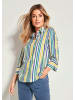 GOLDNER Bluse in grün / blau / gelb / gestreift