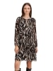 BETTY & CO Plisseekleid langarm in Nature/Black
