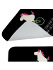 Mr. & Mrs. Panda Badteppich Einhorn Radfahrer mit Spruch in Schwarz