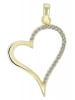 Adeliás Damen Anhänger Herz aus 925 Silber mit Zirkonia in silber