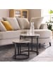 home24 home24 2-teiliges Couchtisch-Set aus Marmor im glamourösen Stil in Marmor Weiß