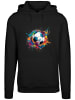 F4NT4STIC Hoodie Bunte Fußball Grafik in schwarz