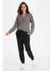 Kaffe Bluse langarm KAeva Regular fit in Black/Woodsmoke Fan Print