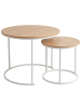 SCENA LIVING Set aus 2 runden Couchtischen in Weiß und Braun, Ø 60 cm