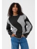 Kaffe Strickpullover KAwilma Regular fit in Grey Abstract Pattern