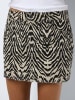 Noisy may Kurzer Zebraprint Rock Low Waist Denim Jeansrock in Creme