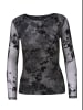 KOROSHI Langarm T-Shirt Damen Tüll in SCHWARZ