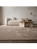 KADIMA DESIGN Teppich Kurzflor Uni-Farbe Microfaser Antirutsch Wohnzimmer waschbar in Beige