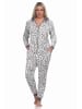 NORMANN Schlafanzug Eteiler Jumpsuit Overall Coralfleece Animal Look - 76719 in braun