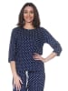 NORMANN Schlafanzug langarm Oberteil Pyjama Shirt Top in marine