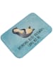 Mr. & Mrs. Panda Duschvorleger Pinguin Lachen mit Spruch in Eisblau