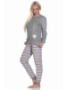 NORMANN Frottee Schlafanzug Bündchen - 77704 in grau