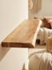 KADIMA DESIGN Wandregal mit Baumkante Massivholz 115 cm, Design Schweberegal