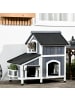 Pawhut Katzenhaus Grau Tannenholz