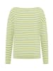 ELBSAND Langarm T-Shirt Tooske in Sunny Lime + Soft Sage STRIPE